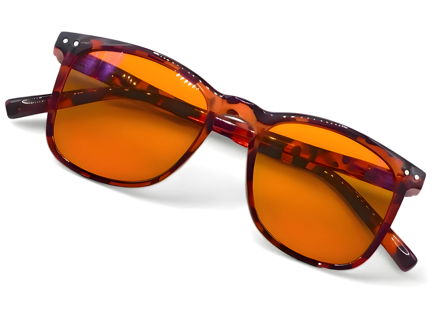 Full-frame blue light blocking glasses with orange lenses, designed to reduce eye strain, enhance sleep quality, and protect against harmful blue light from screens. Stylish and lightweight for all-day comfort.