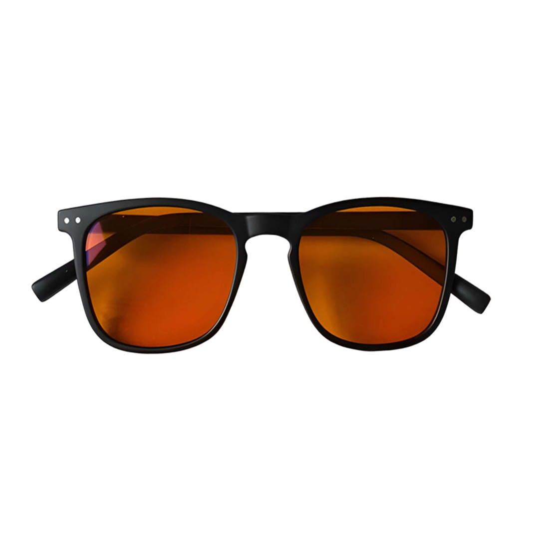 Blue Light Glasses For Sleep And Eyestain Black Frame Orange Lens