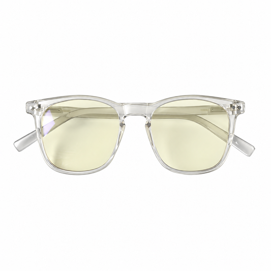 Blue Light Glasses For Eyestain, Computer Use and Gaming, Translucent Frame, Yellow Lens - Clear