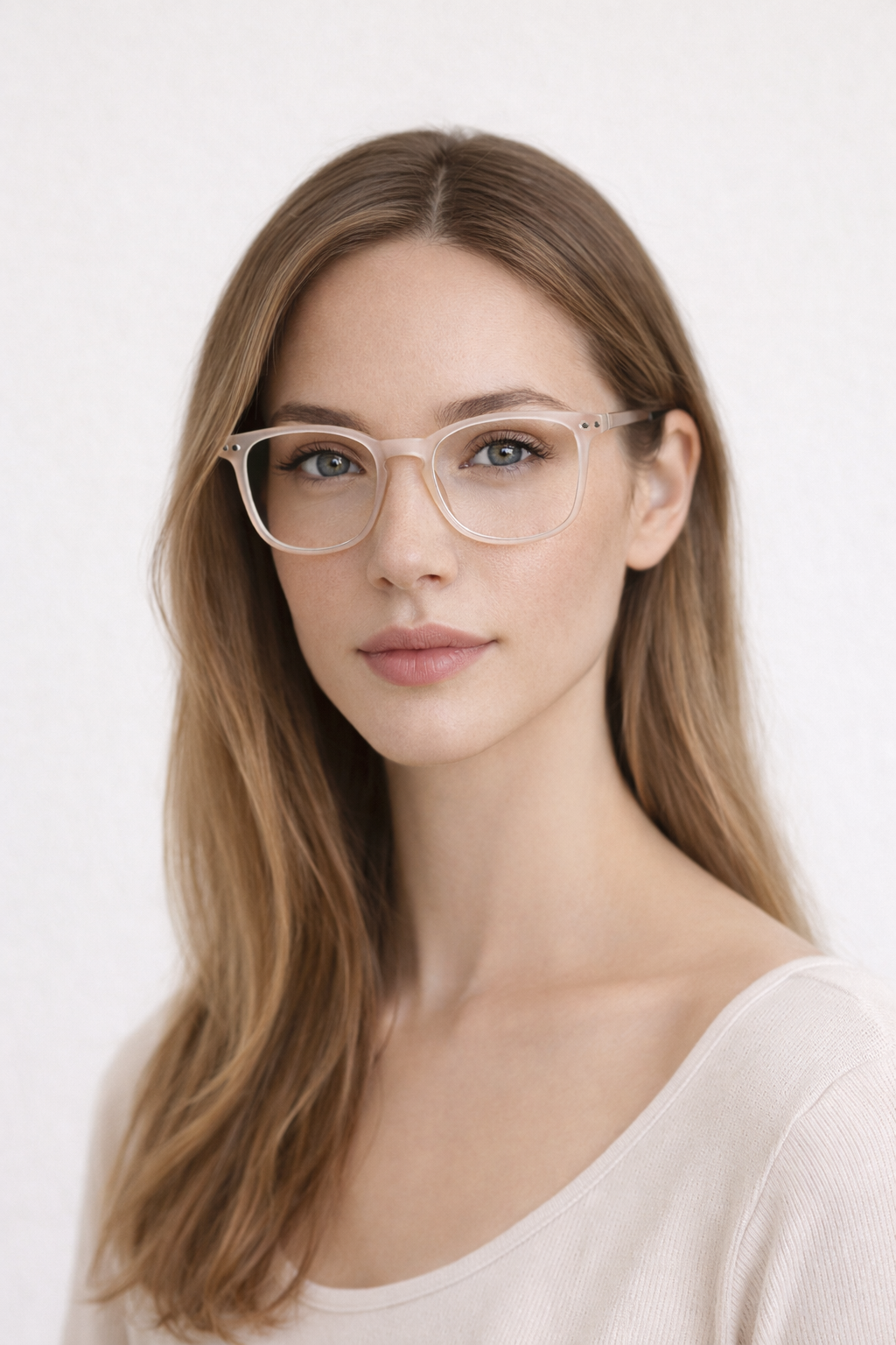 Vyzia Fashionable Blue Light Glasses For Office And Causal Eyewear - Light Pink-Beige