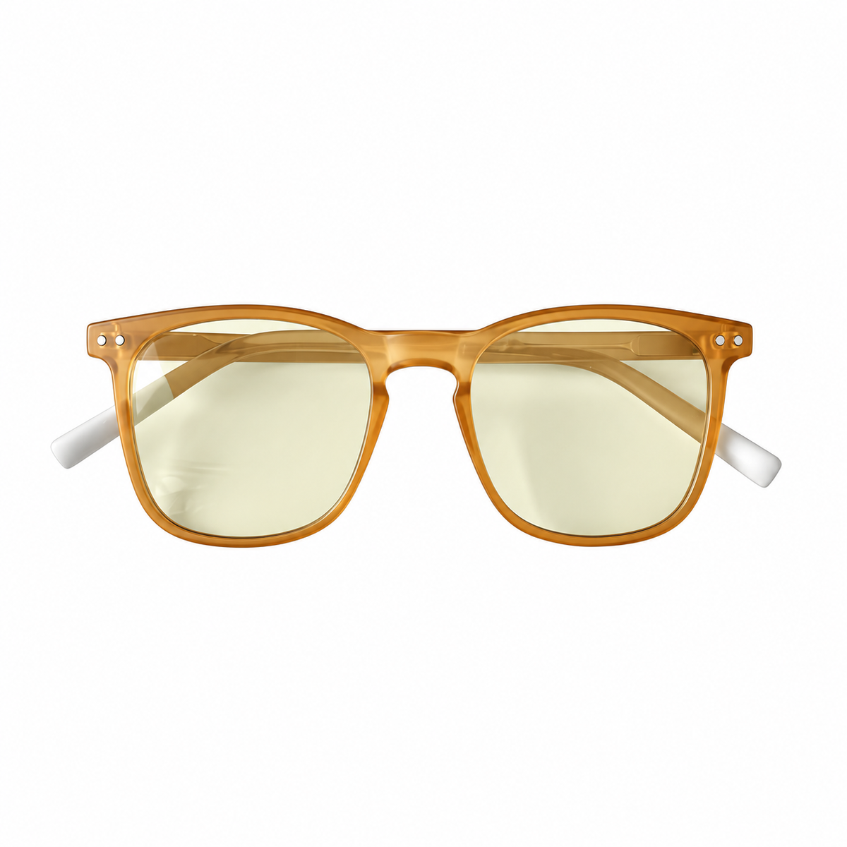 Vyzia Stylish Professional Blue Light Glasses For Office & Gaming Eyewear with White Tips - Gold